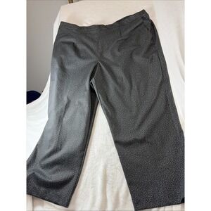 Alfred Dunner NWT Women 3X Black Gray Dots Polyester Elastic Waist Pants